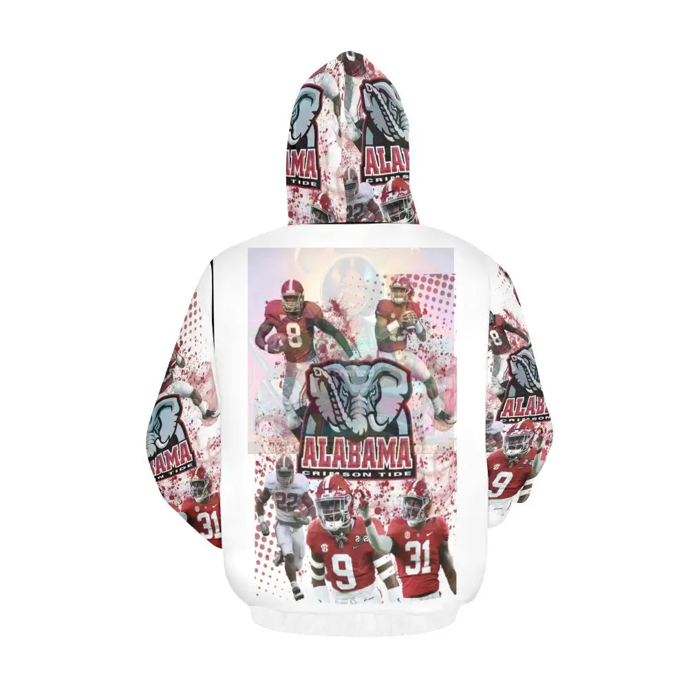 Alabama All Over White Print Hoodie For Men (H13)
