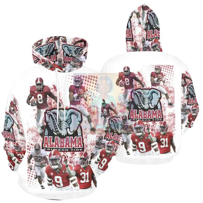 Alabama All Over White Print Hoodie For Men (H13)