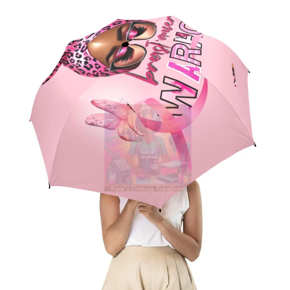Breast Cancer Semi-Automatic Foldable Umbrella (U12)