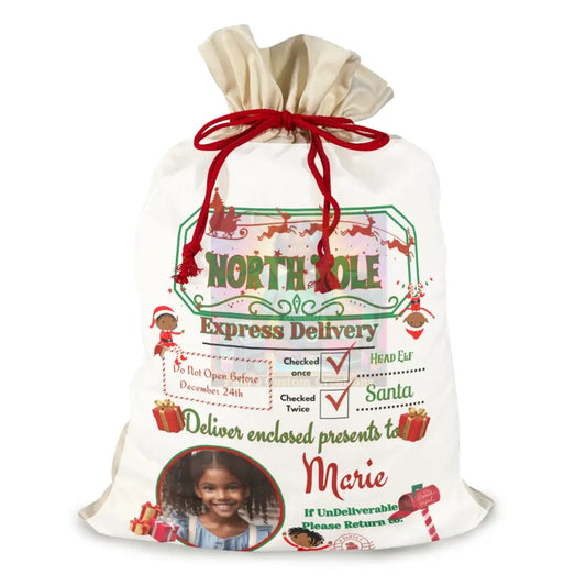 Christmas Sack Santa Claus Drawstring Bag 21’’X32’’ (One-Sided Printing) (One-Side)