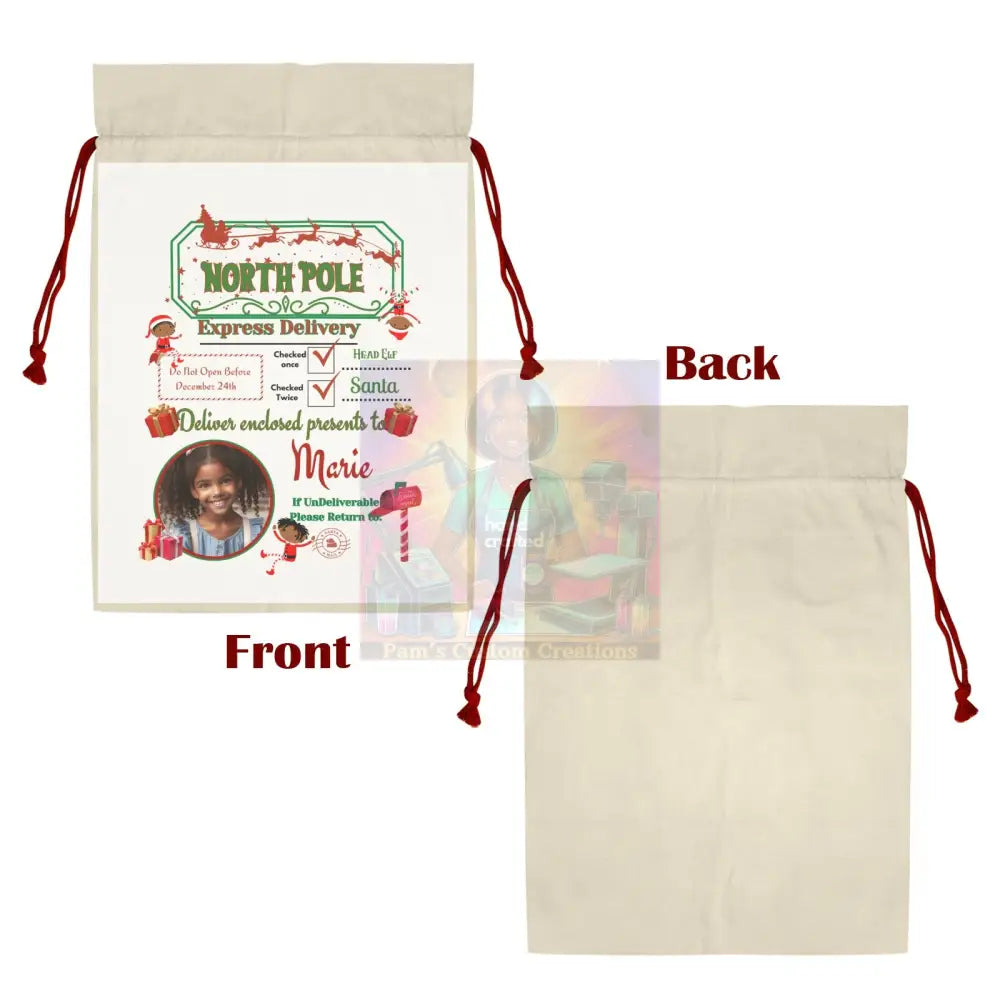 Christmas Sack Santa Claus Drawstring Bag 21’’X32’’ (One-Sided Printing) (One-Side)