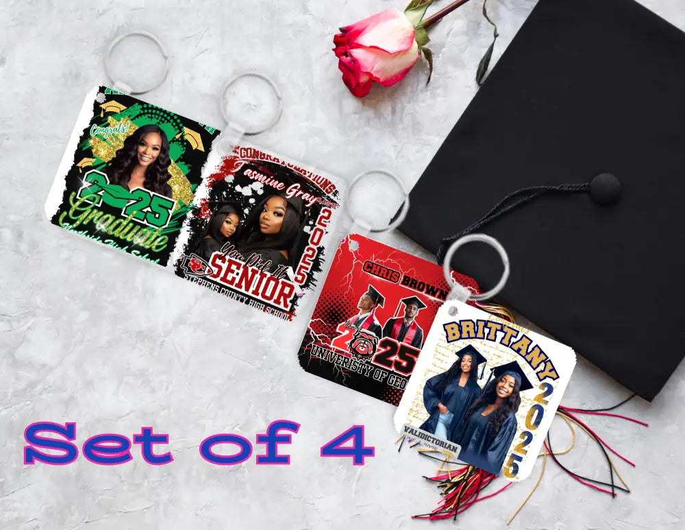 Custom Graduation Keychains (Set of 4)